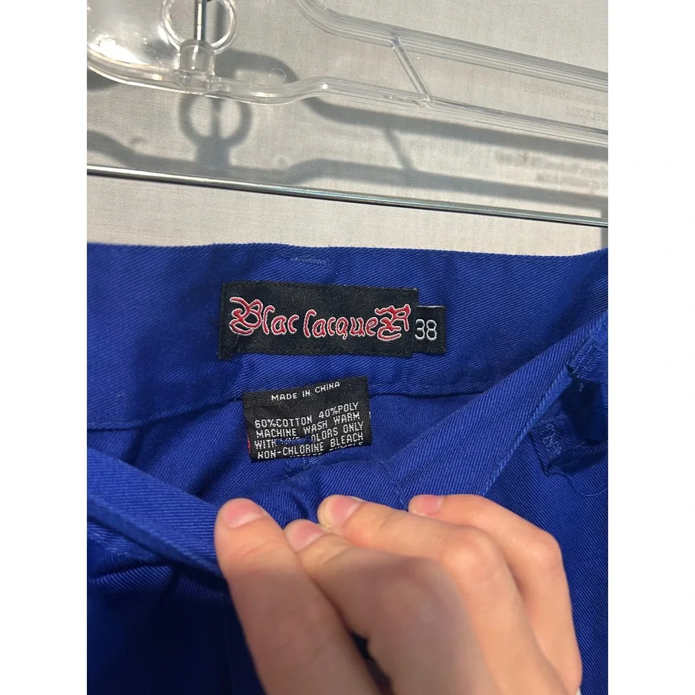 Blac Lacquer Mens Royal Blue Cargo Shorts Size 38 Cotton Blend Streetwear Utili